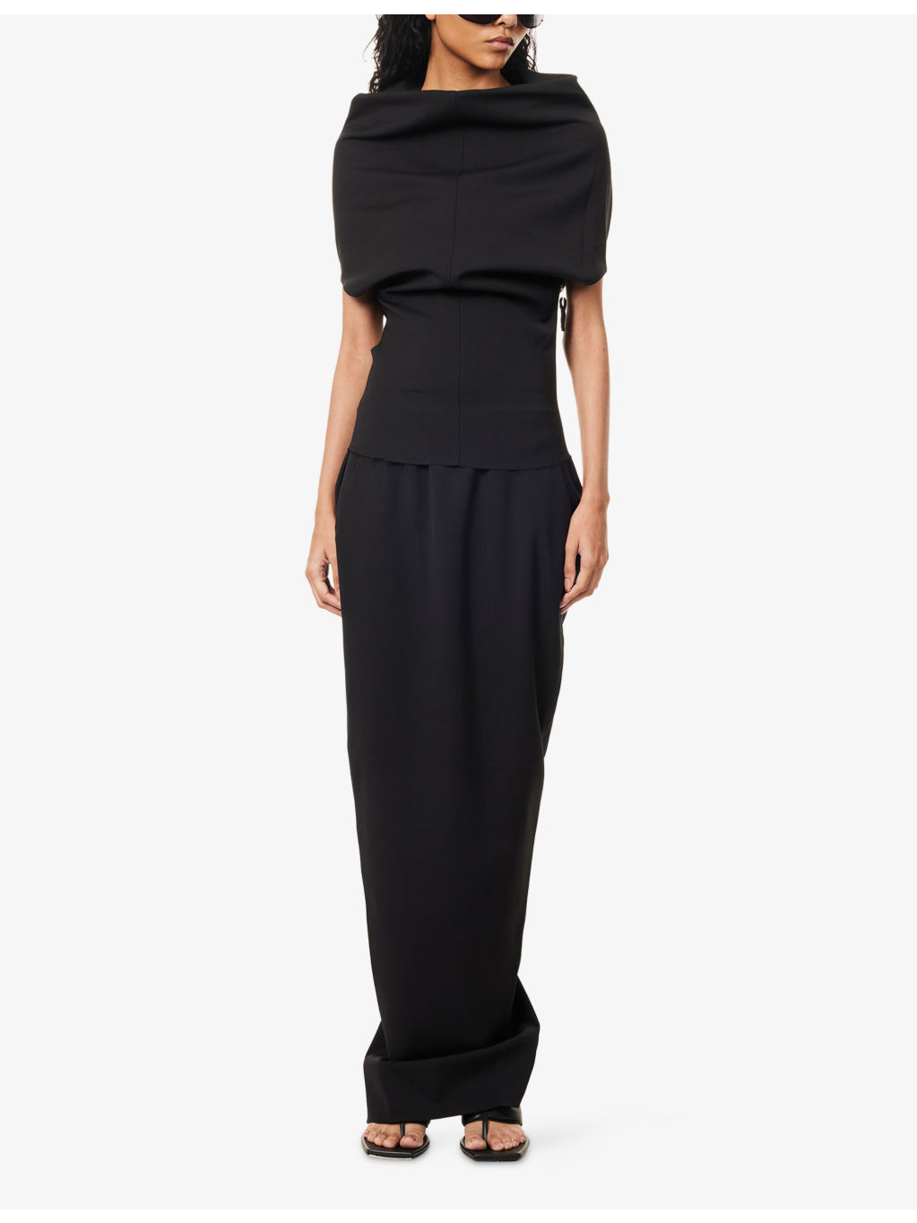 Shroud Curved-Neckline Wool-Blend Top - 2