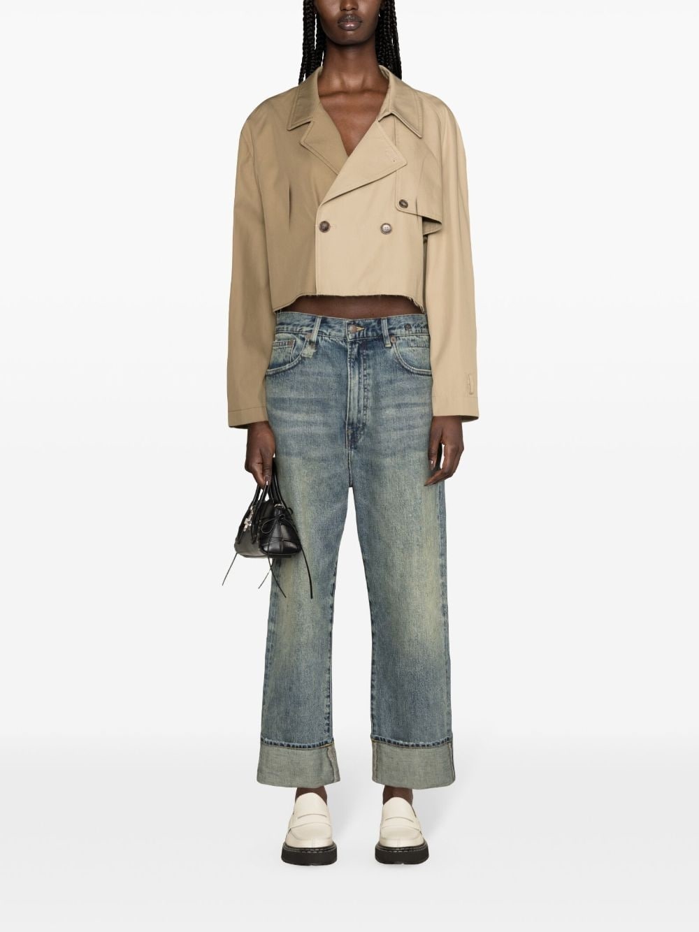 colour-block cropped jacket - 2