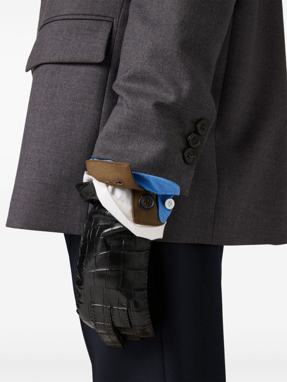 single-breasted gabardine blazer - 6