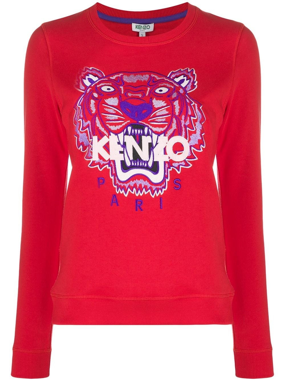 tiger embroidered sweatshirt - 1