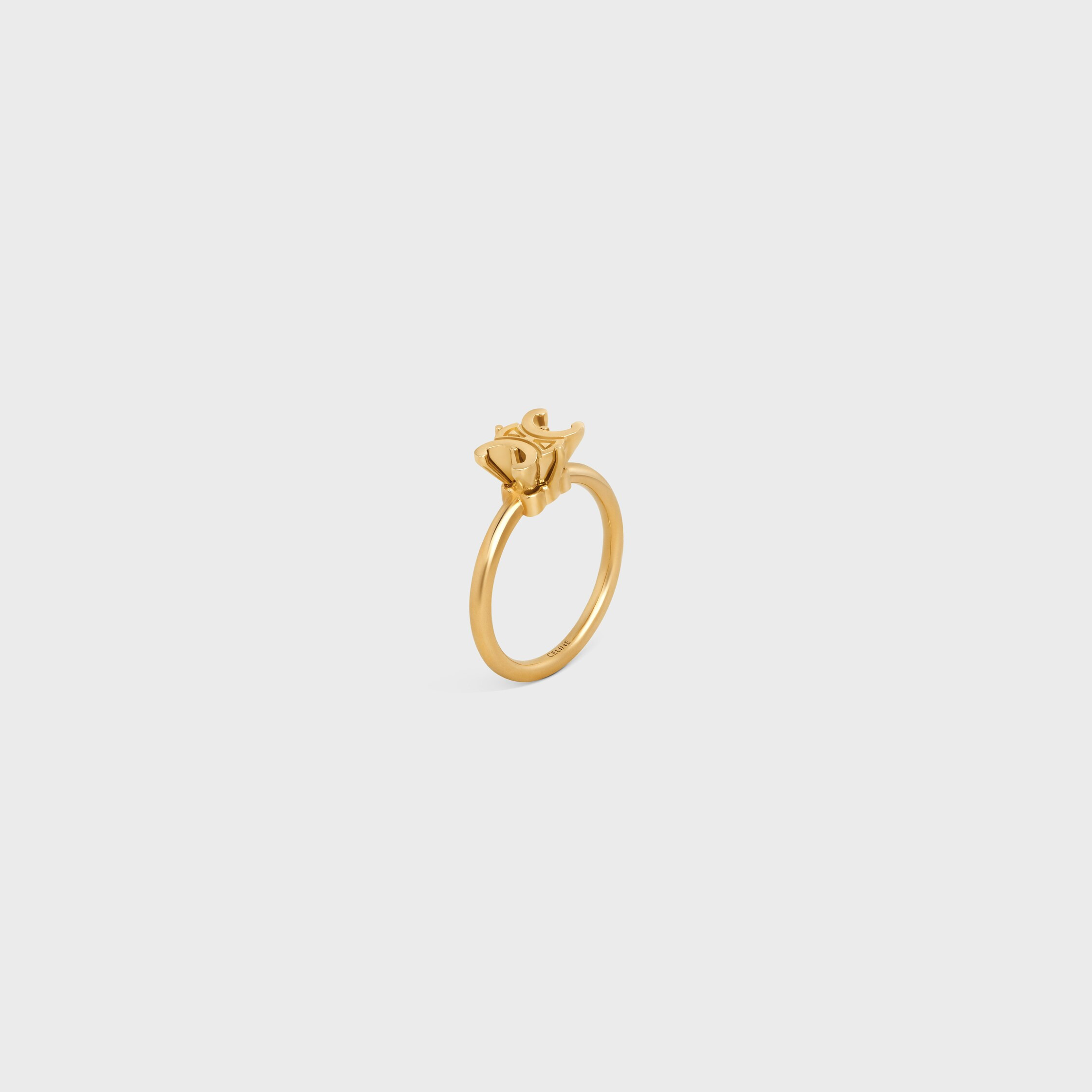 Triomphe Solitaire Ring in Brass with Gold Finish - 2