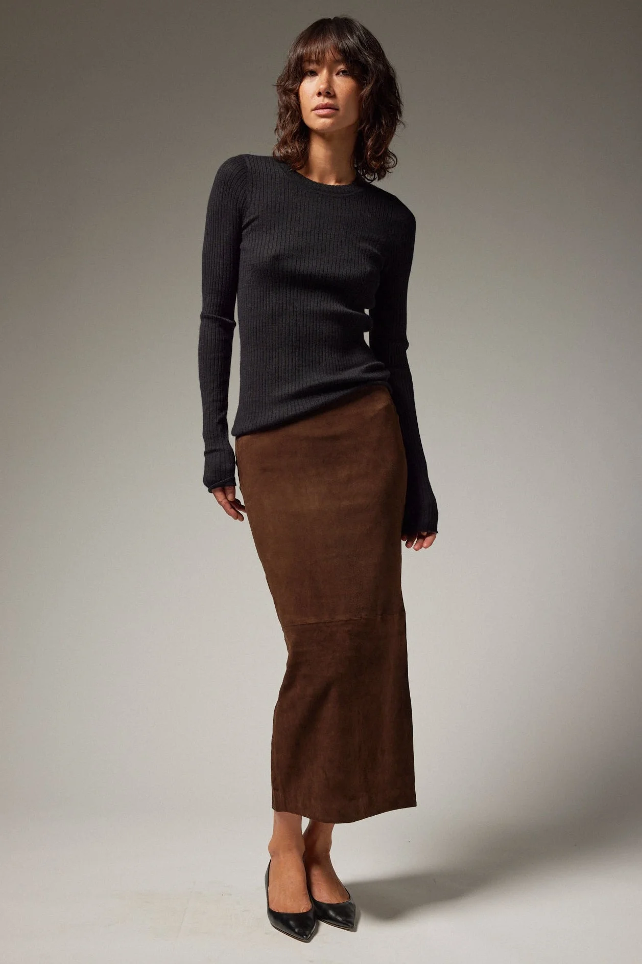CAROLYN SUEDE TUBE SKIRT - 1