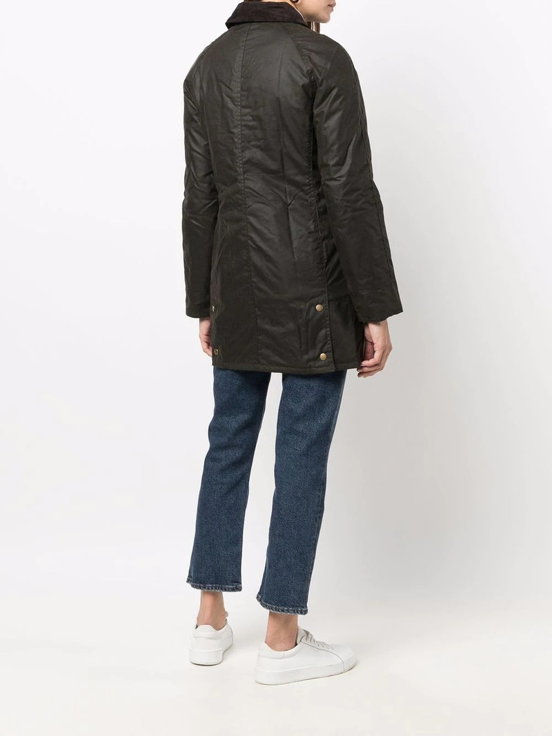 wax-coated buttoned-up coat 6