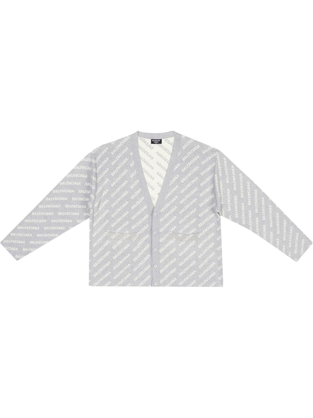 logo-print button-up cardigan - 1