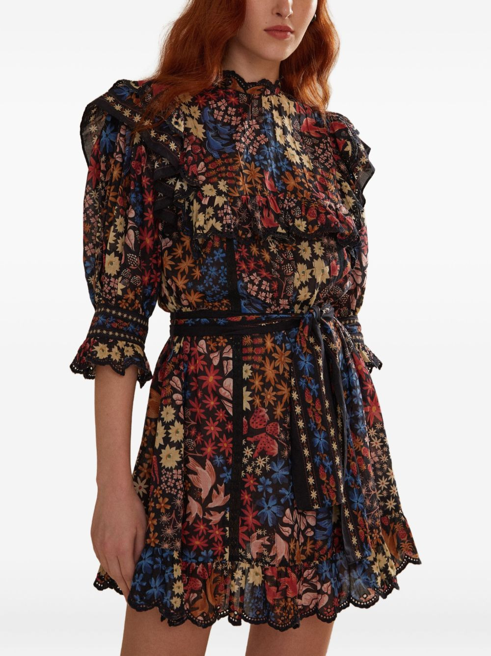 Jujus Garden floral-print ruffled mini dress - 2