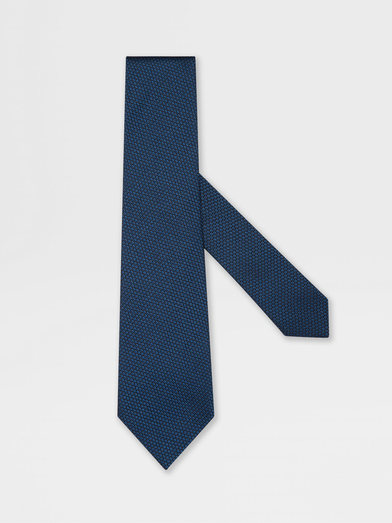 TEAL BLUE SILK TIE 1
