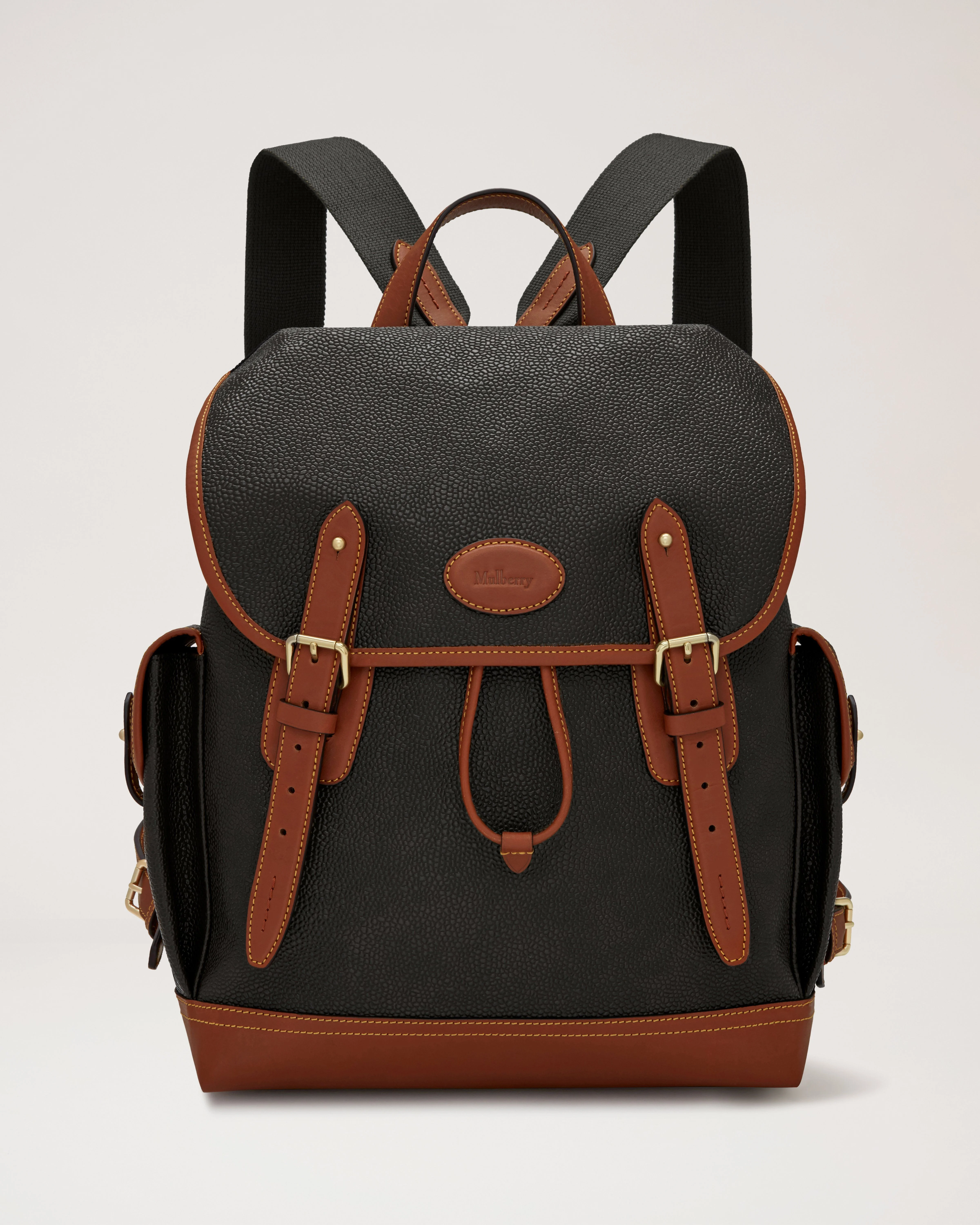 Heritage Backpack Black & Cognac BioVeg Scotchgrain - 1