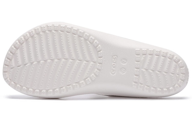 (WMNS) Crocs White Slippers 206756-100 - 5