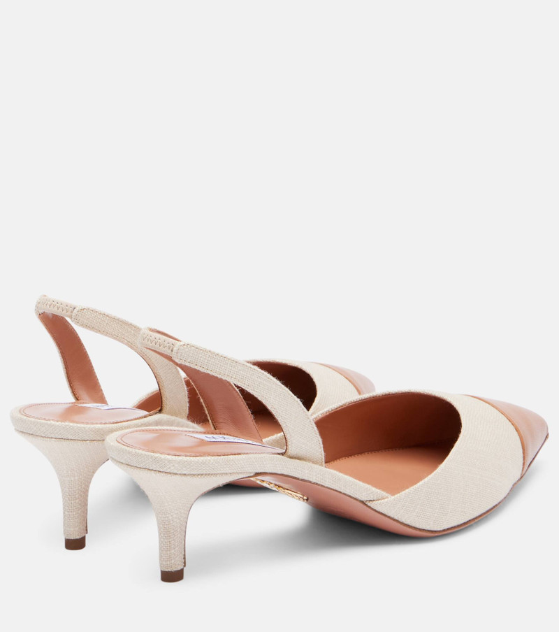 Milanese 50 leather slingback pumps 2
