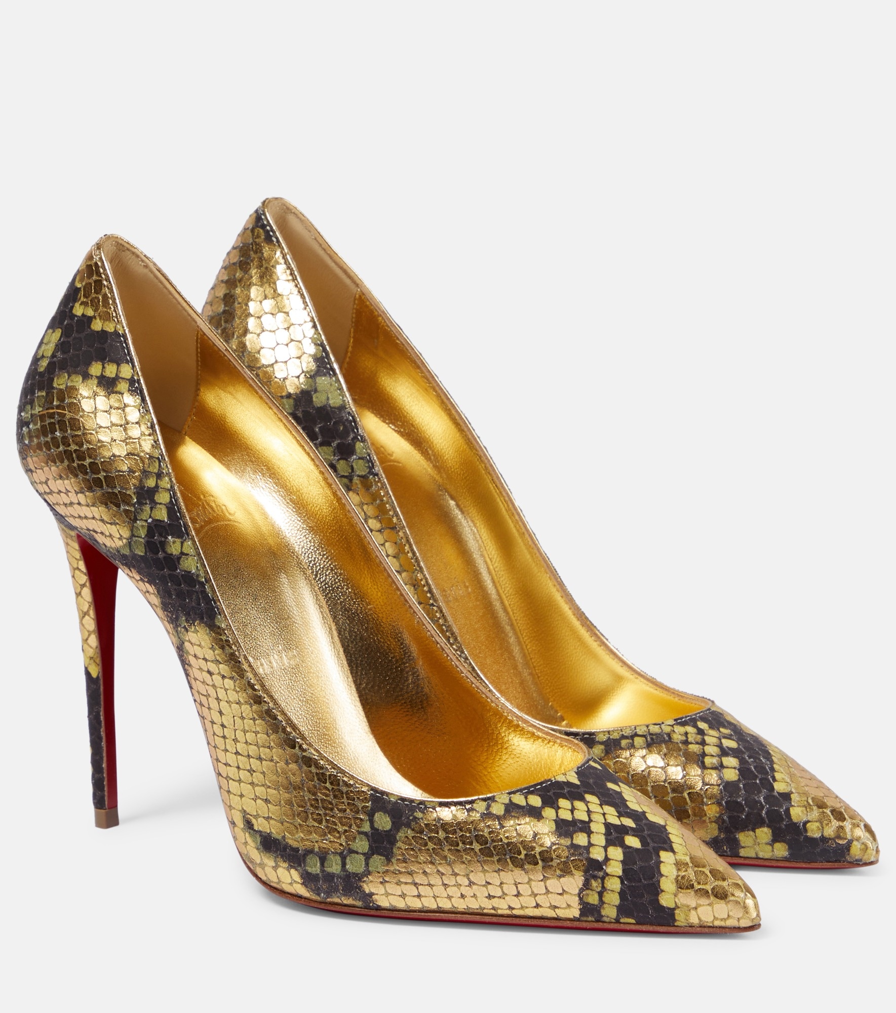 Christian Louboutin Kate 100 snake-print leather pumps | REVERSIBLE