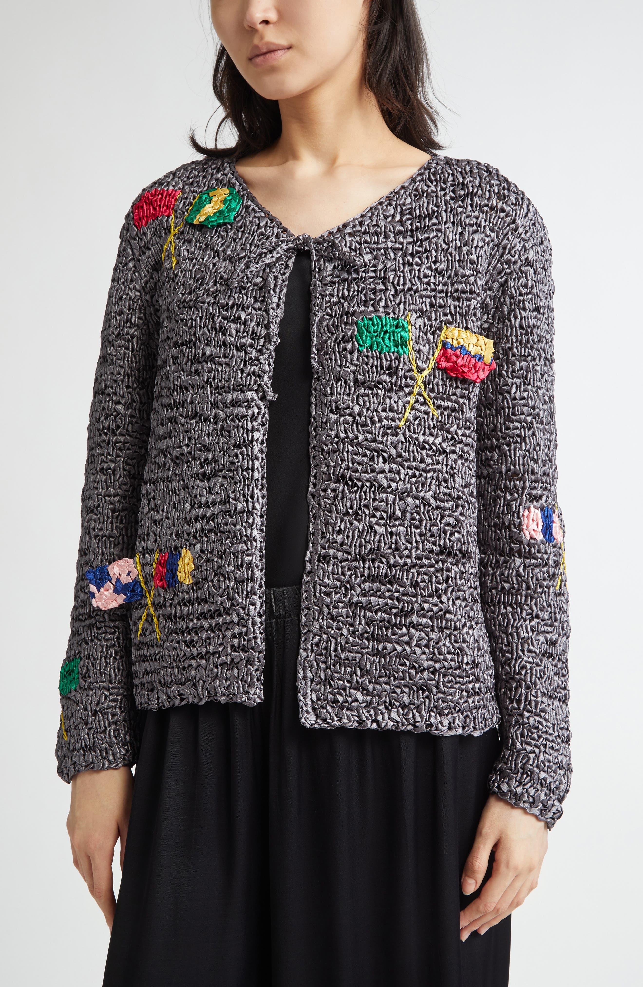 Bode Promenade Crochet Cardigan in Grey Multi at Nordstrom - 5