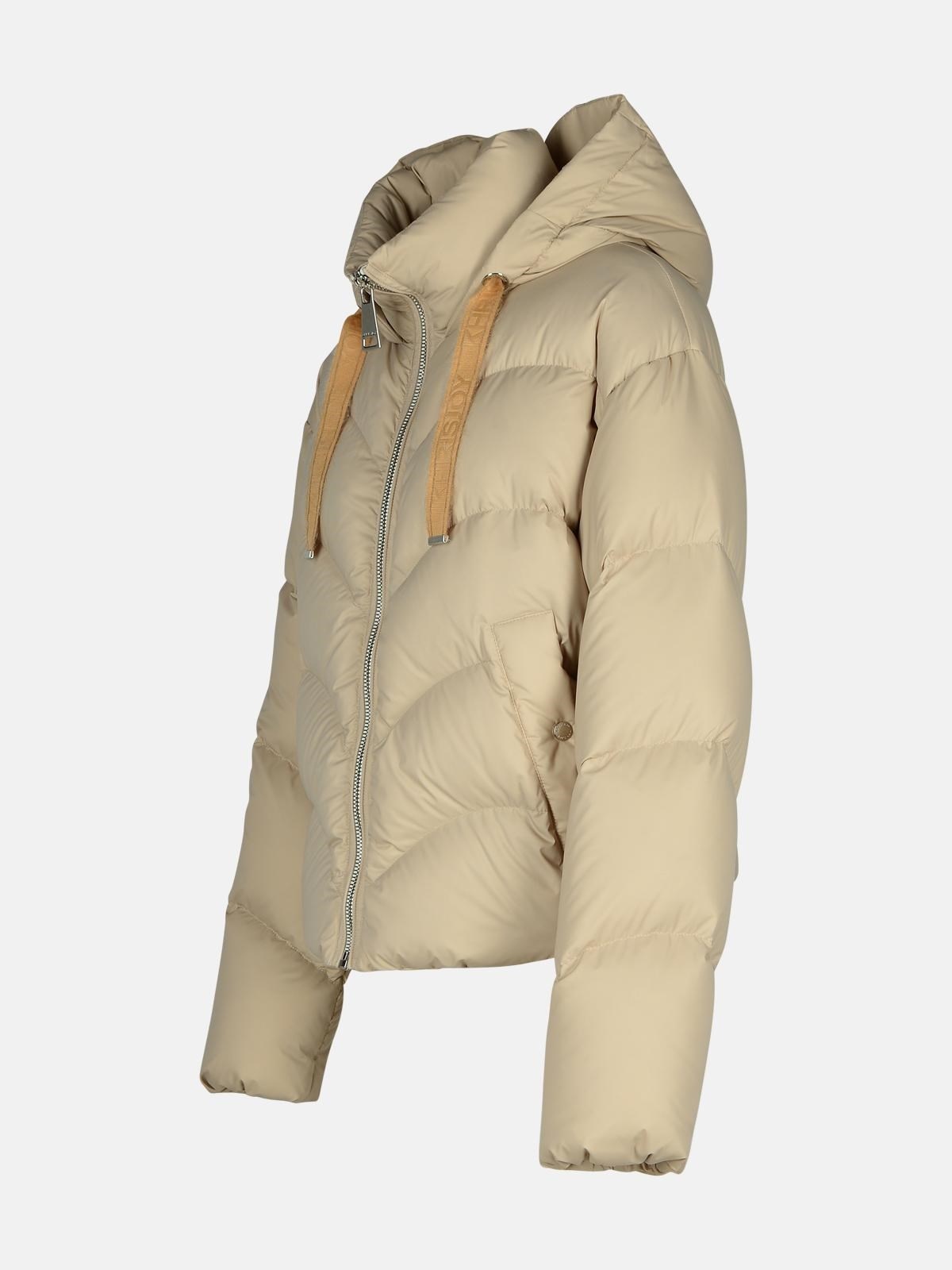'HUG' BEIGE POLYESTER BLEND DOWN JACKET - 2