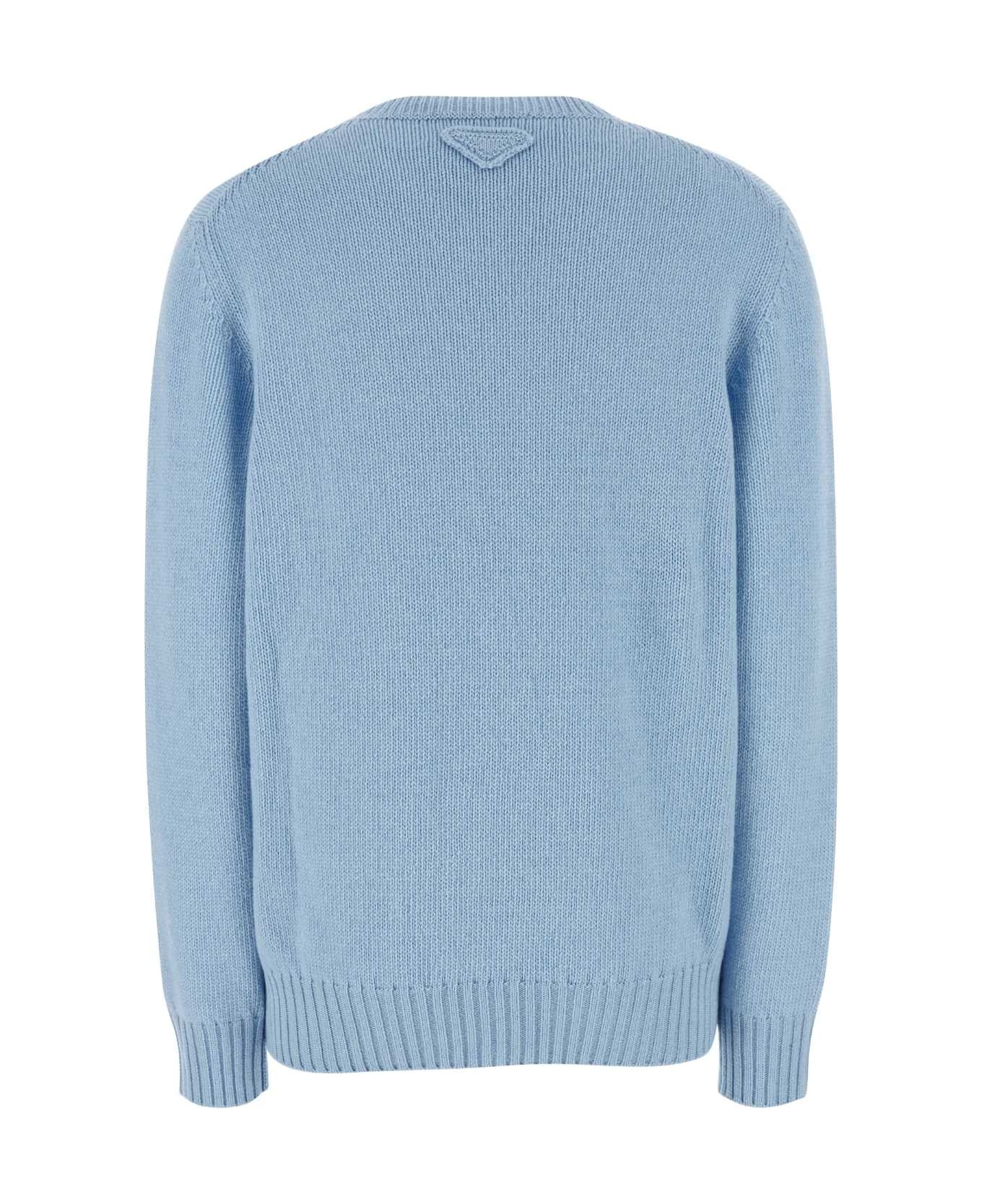 Light Blue Wool Blend Sweater - 2