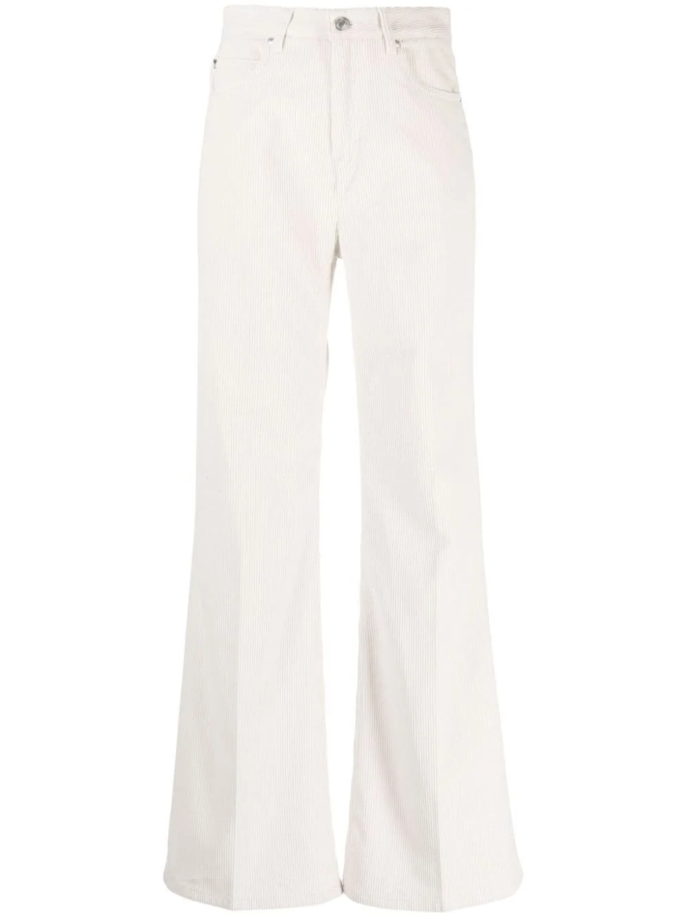 high-waisted flared corduroy cotton trousers - 1