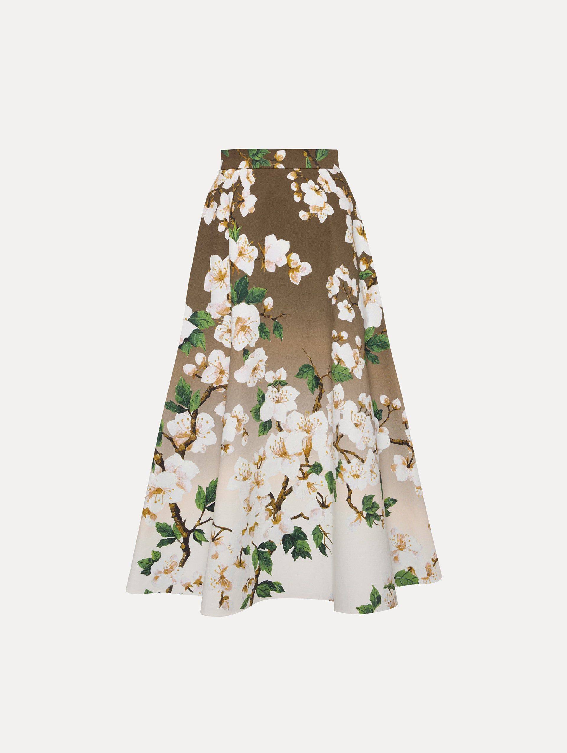 OMBRÉ CHERRY BLOSSOM COTTON POPLIN SKIRT - 1