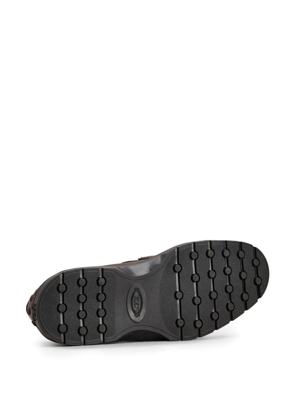 logo-debossed leather loafers - 4