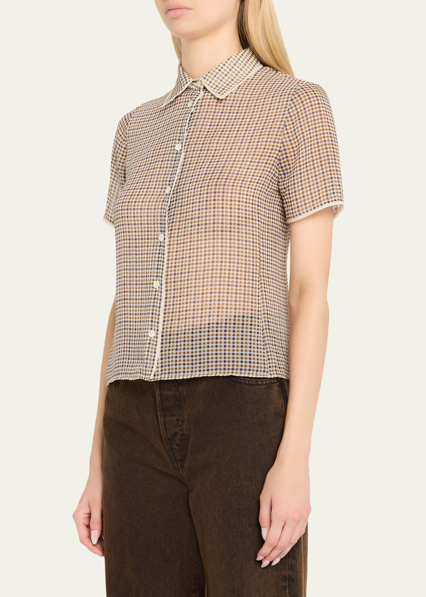 The Houndstooth Silk Blouse - 4