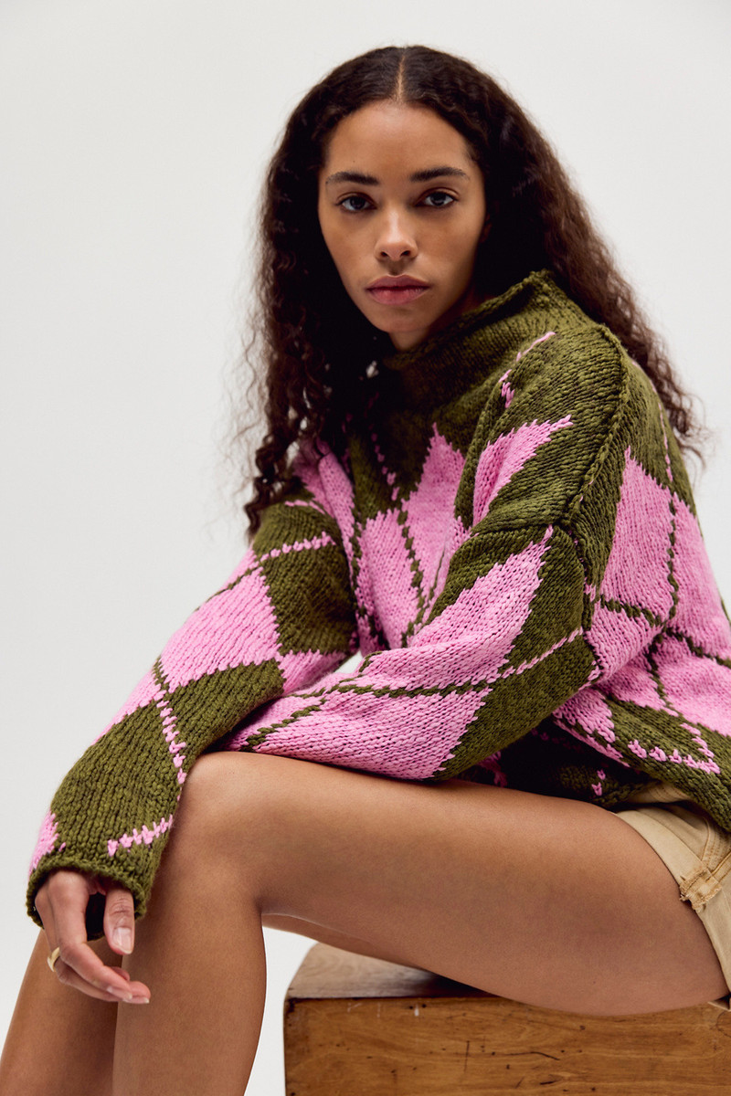 Opal Rollneck Knit Patterned Sweater 1