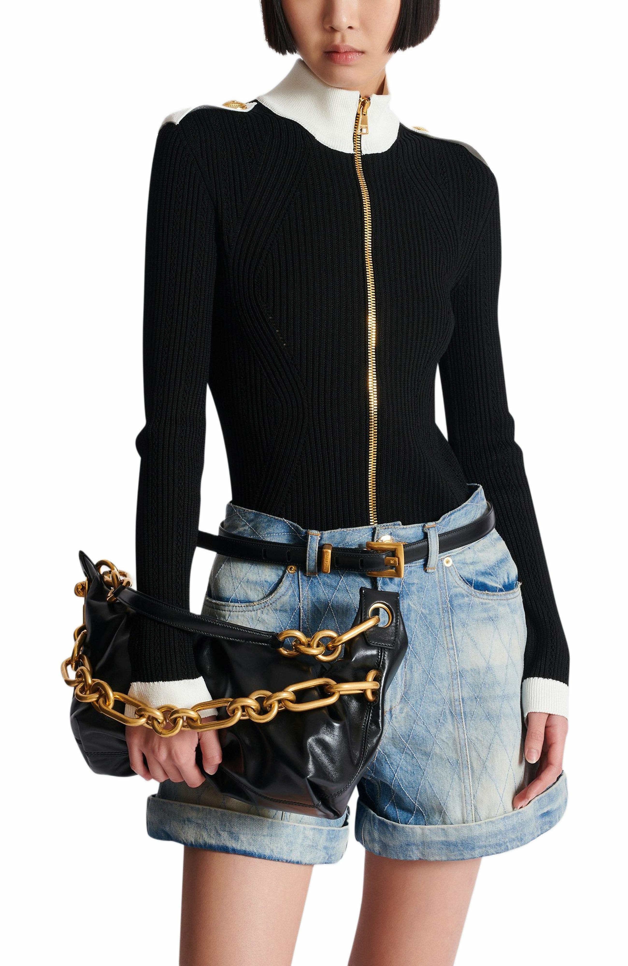 Balmain Sync Medium bag in calfskin leather in Black at Nordstrom - 8