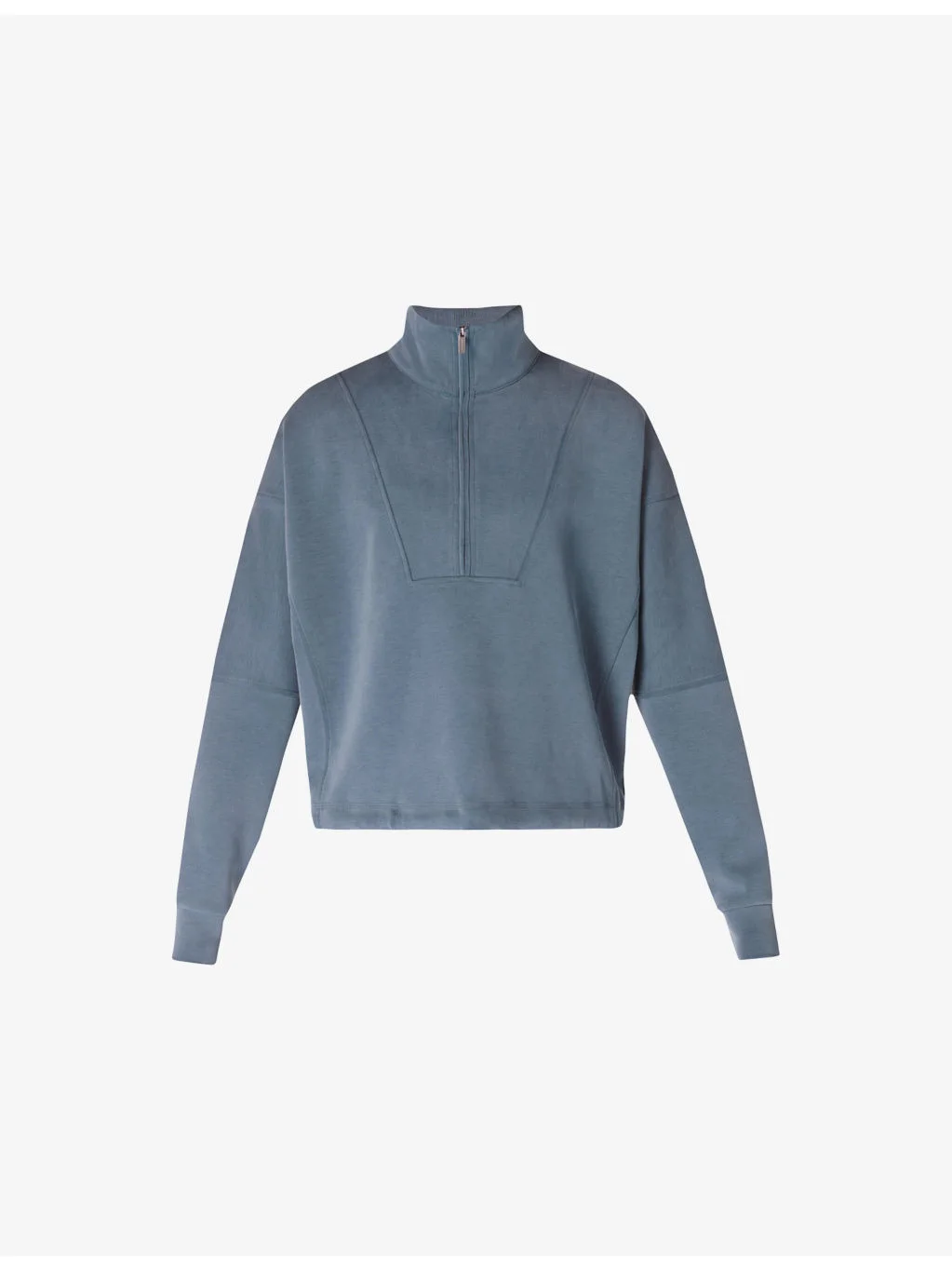 Funnel-Neck Half-Zip Stretch-Jersey Sweatshirt - 1
