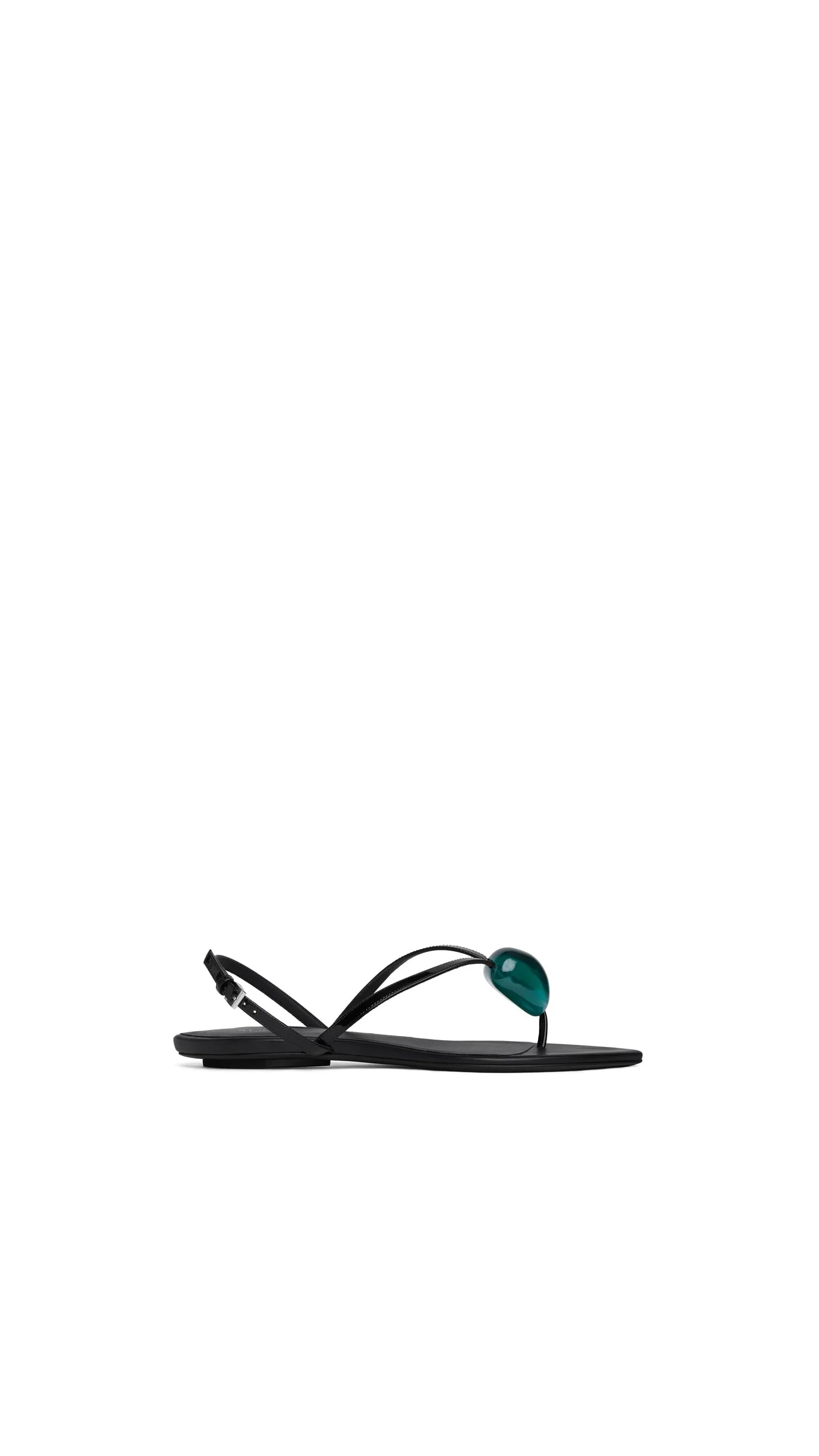 INVISIBLE FLAT JEWEL SANDALS IN PATENT LEATHER - 1