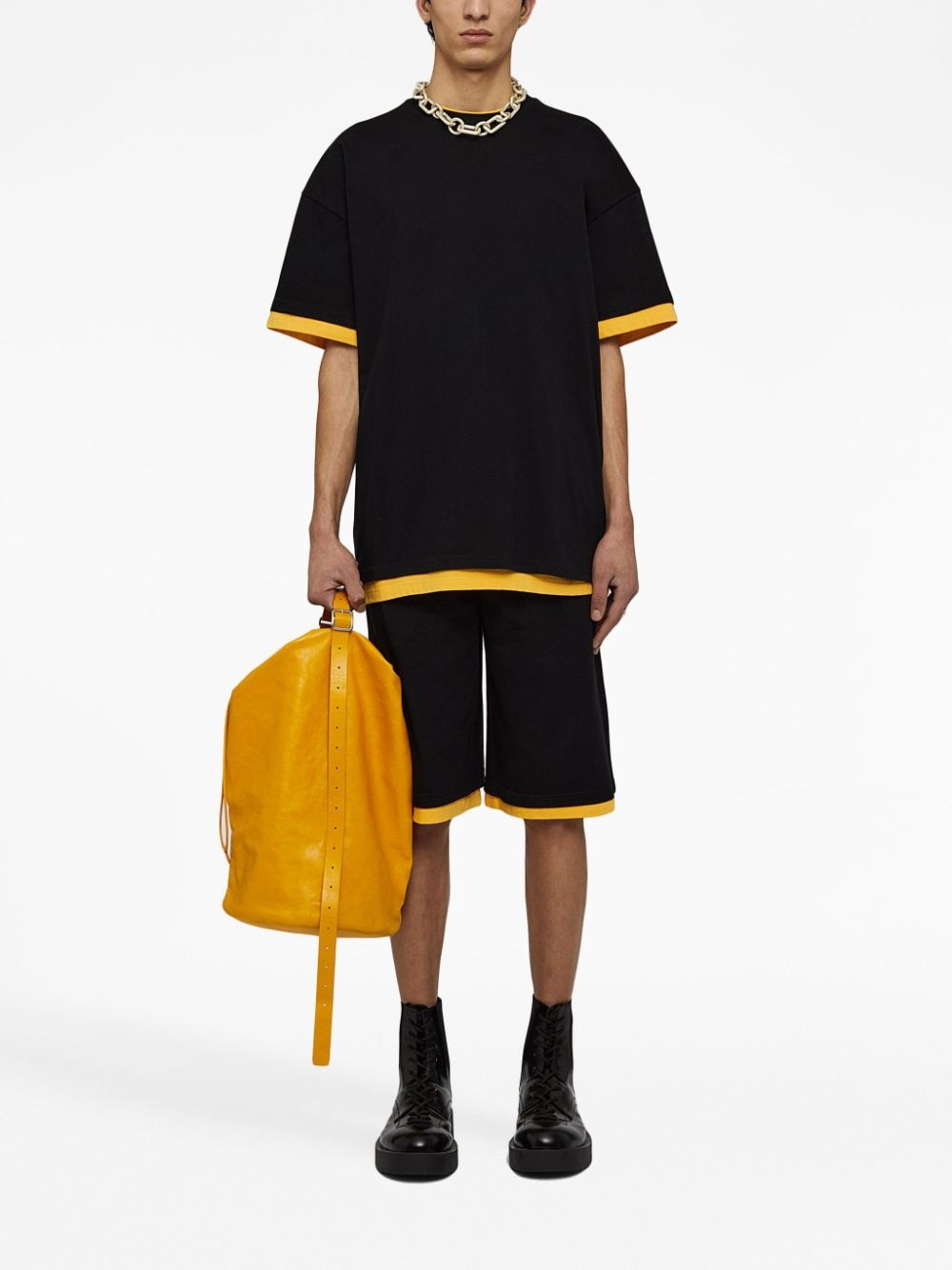 logo-print two-tone T-shirt - 2