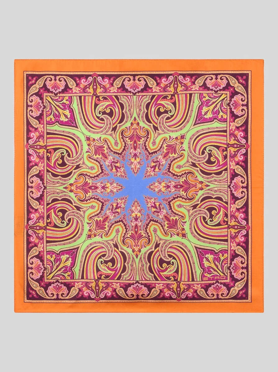 PAISLEY SILK POCKET SQUARE - 1