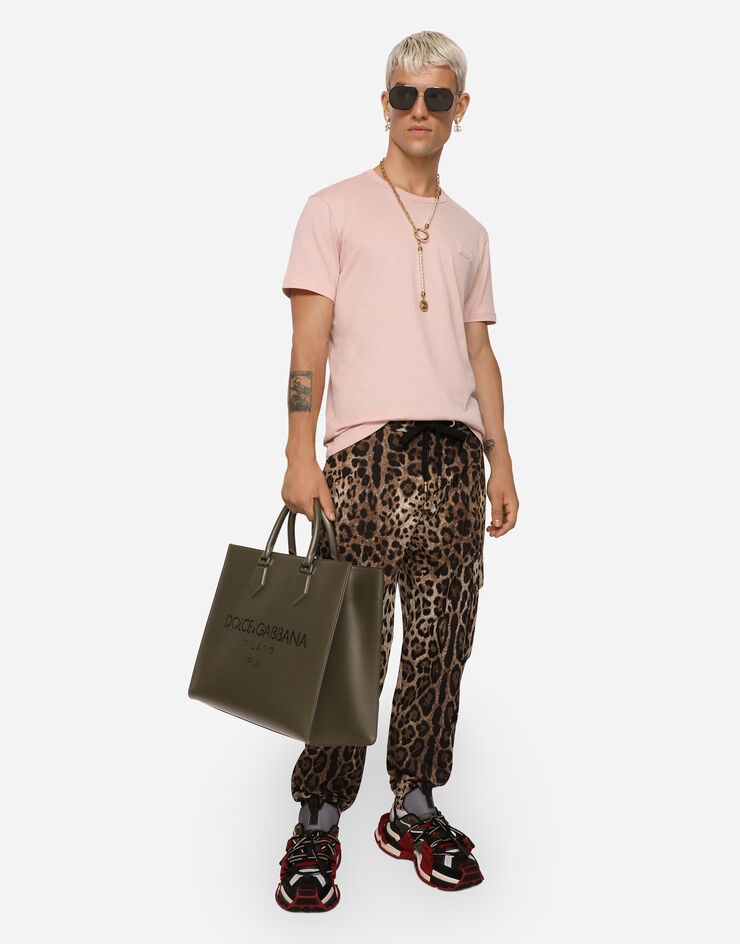 Large calfskin shopper with logo - 2
