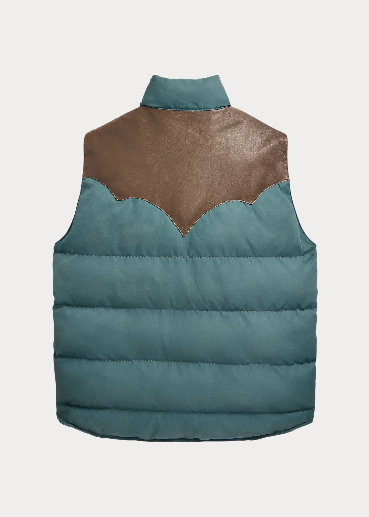 Leather-Yoke Quilted Vest - 2