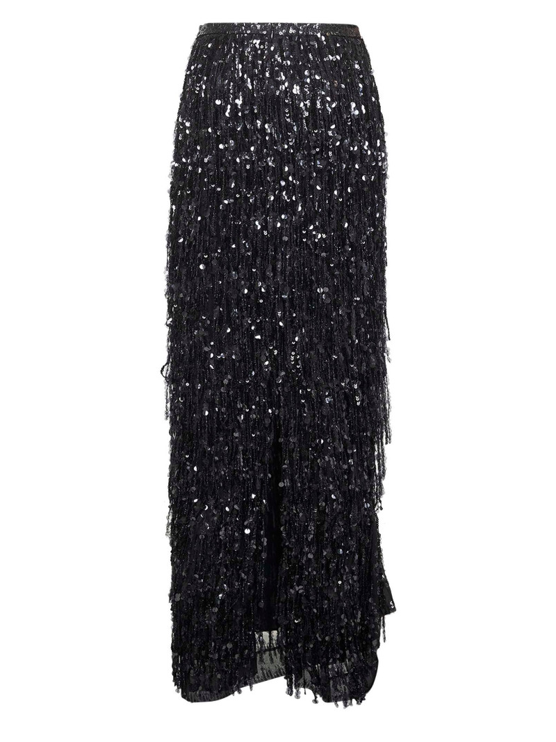 Brunello Cucinelli Black Crispy silk Column Couture skirt outlook