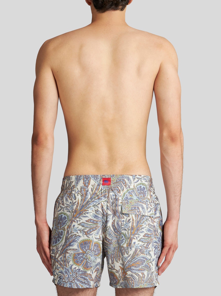 PAISLEY FOLIAGE DESIGN SWIM SHORTS - 4