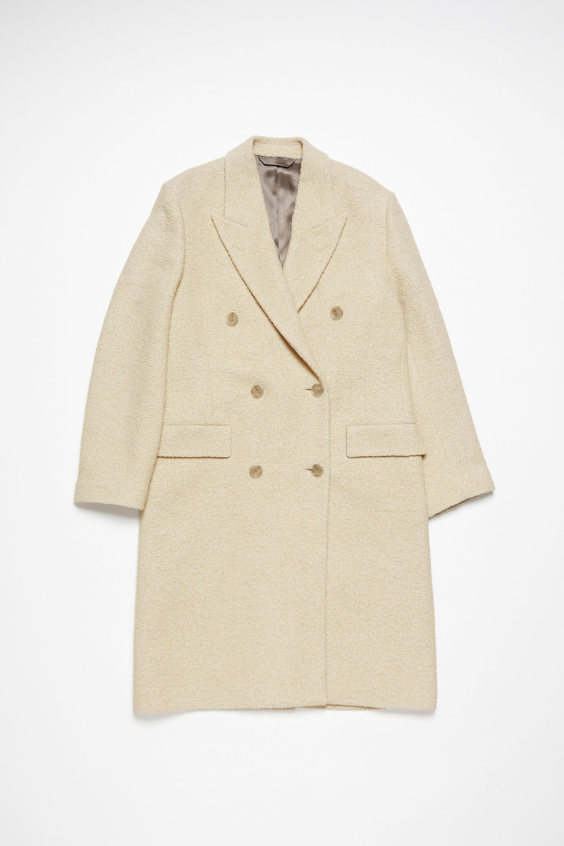 Double-breasted wool coat - Warm white - 1