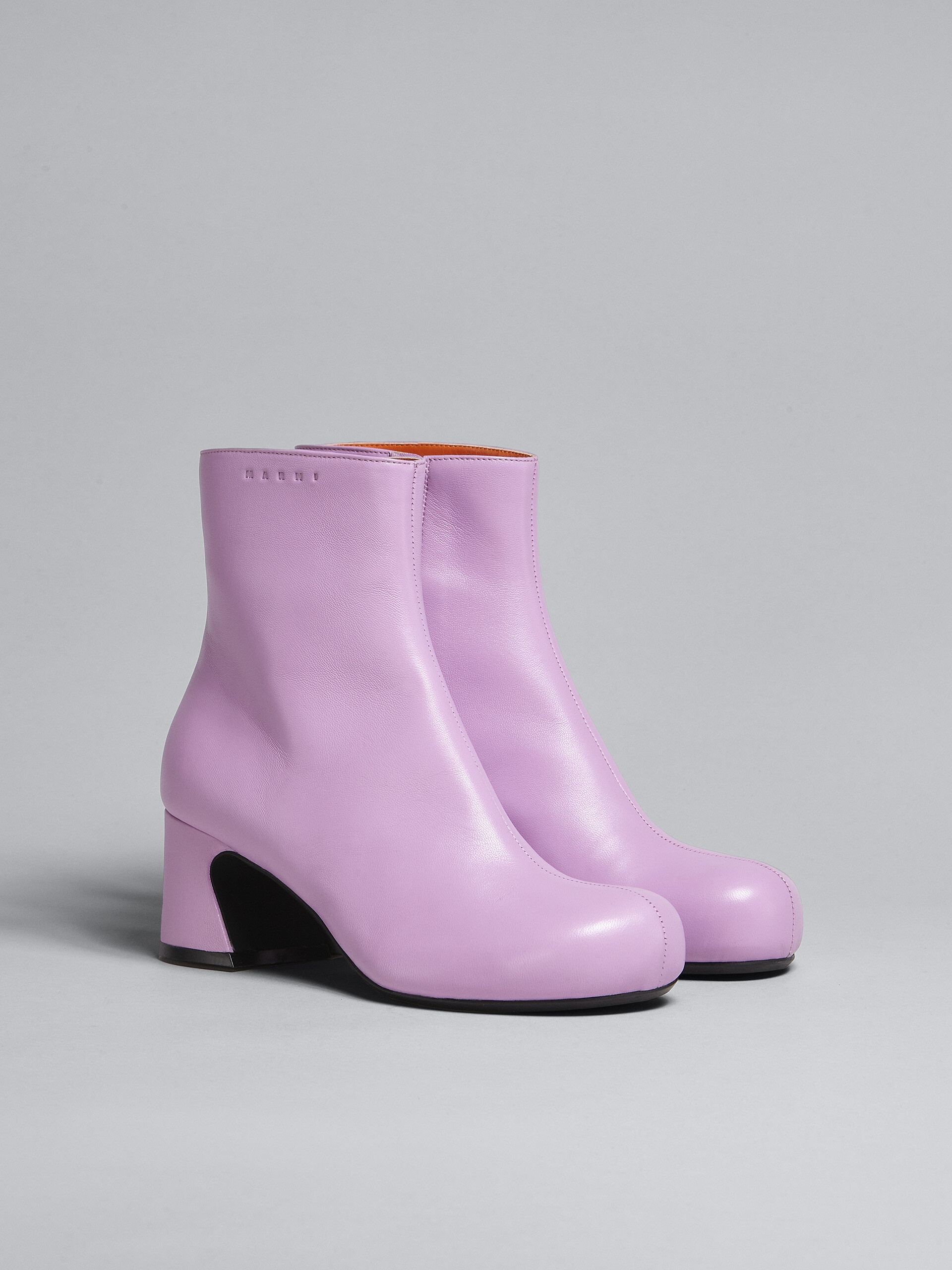 PINK LEATHER ANKLE BOOT - 2