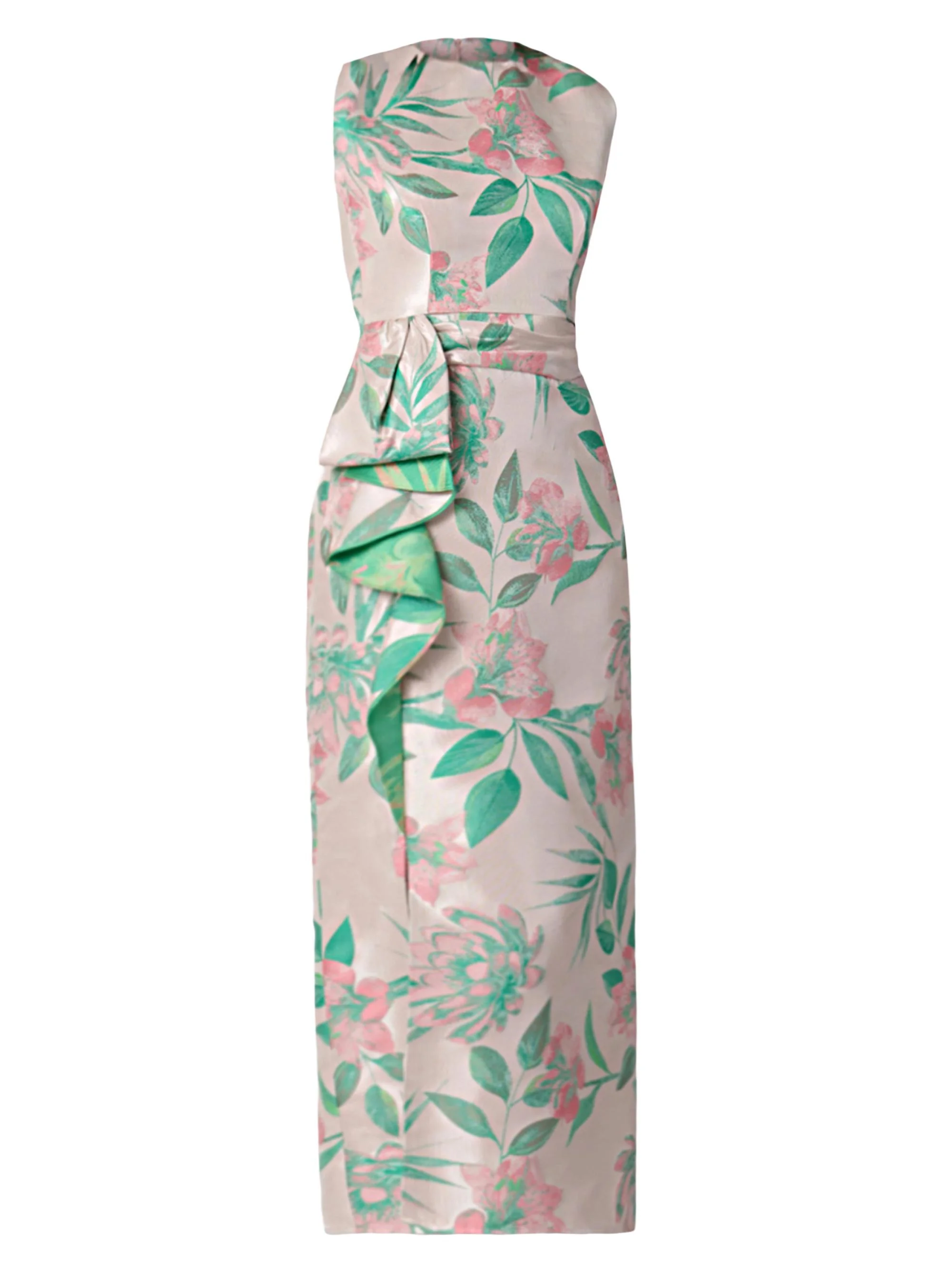 Women's Silvia Floral Cocktail Dress - Blush Kelly Green - 1