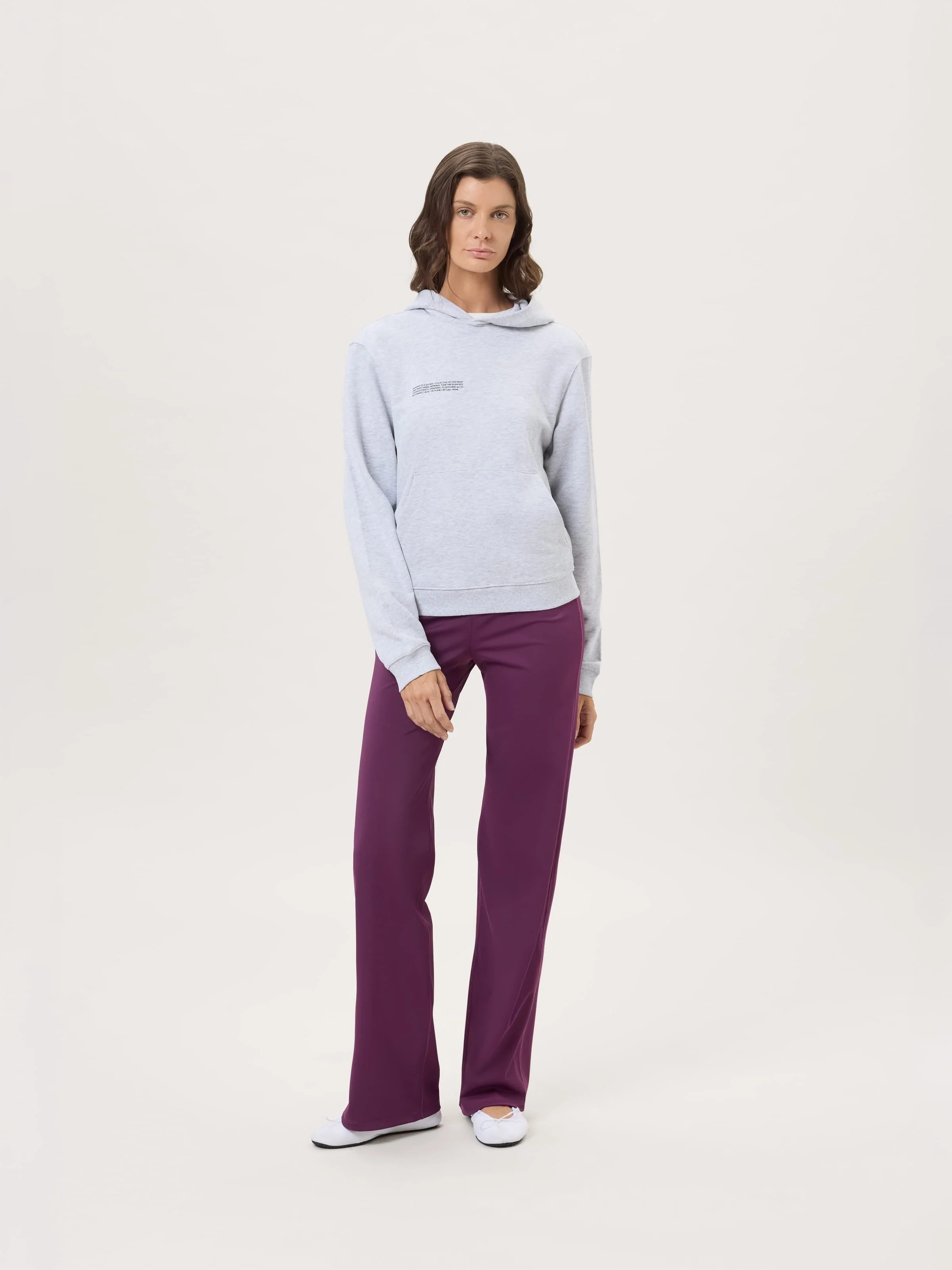 Womens Midweight Hoodie - Grey Marl - 1