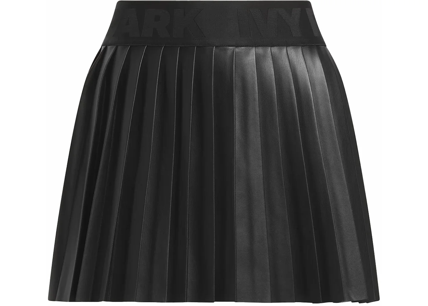adidas Ivy Park Leather Pleated Mini Skirt Black - 1