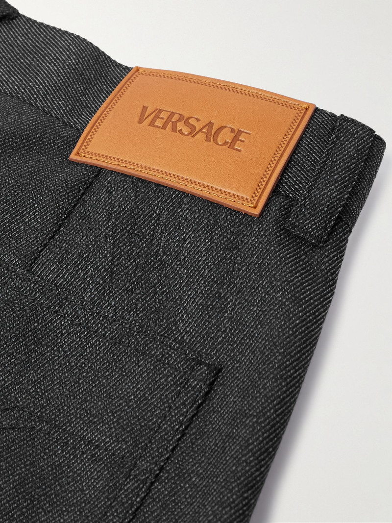 Straight-Leg Wool-Mouliné Trouser Gray 5