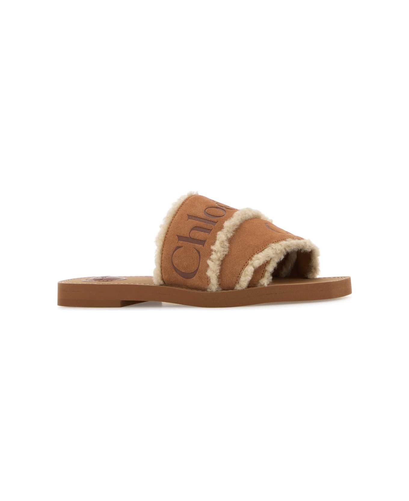 Caramel Suede Woody Slippers - 2