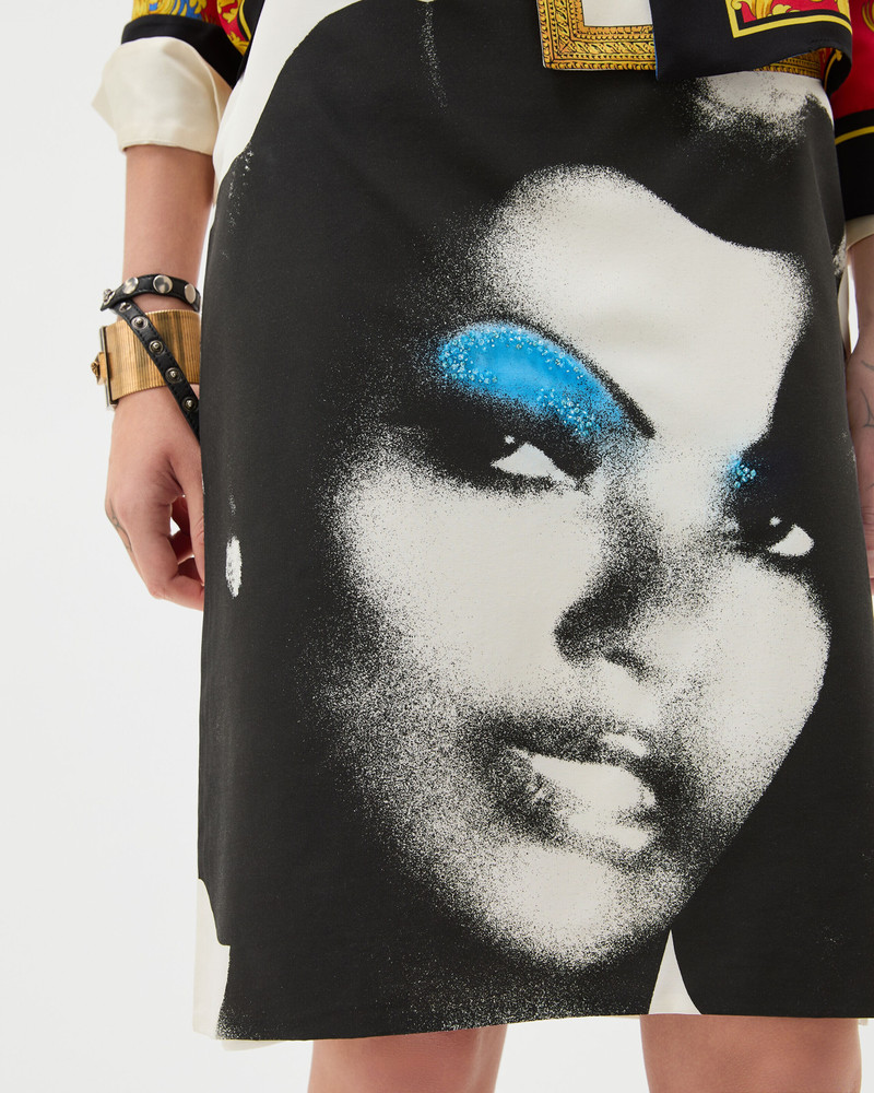 Printed Silk-Poplin Pencil Skirt 5