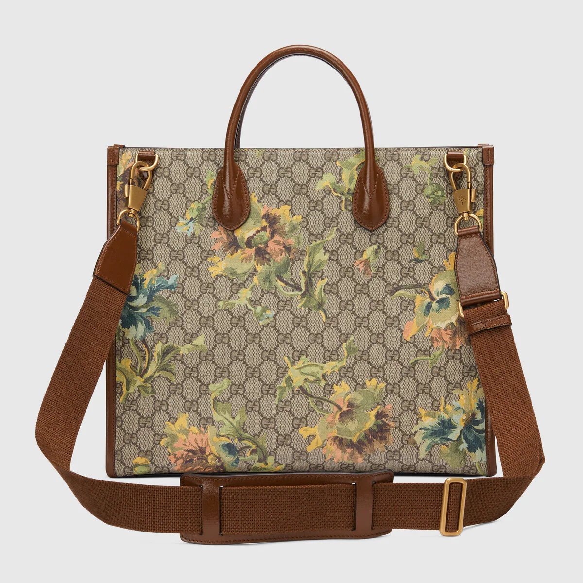 Medium tote with carnation print - 3