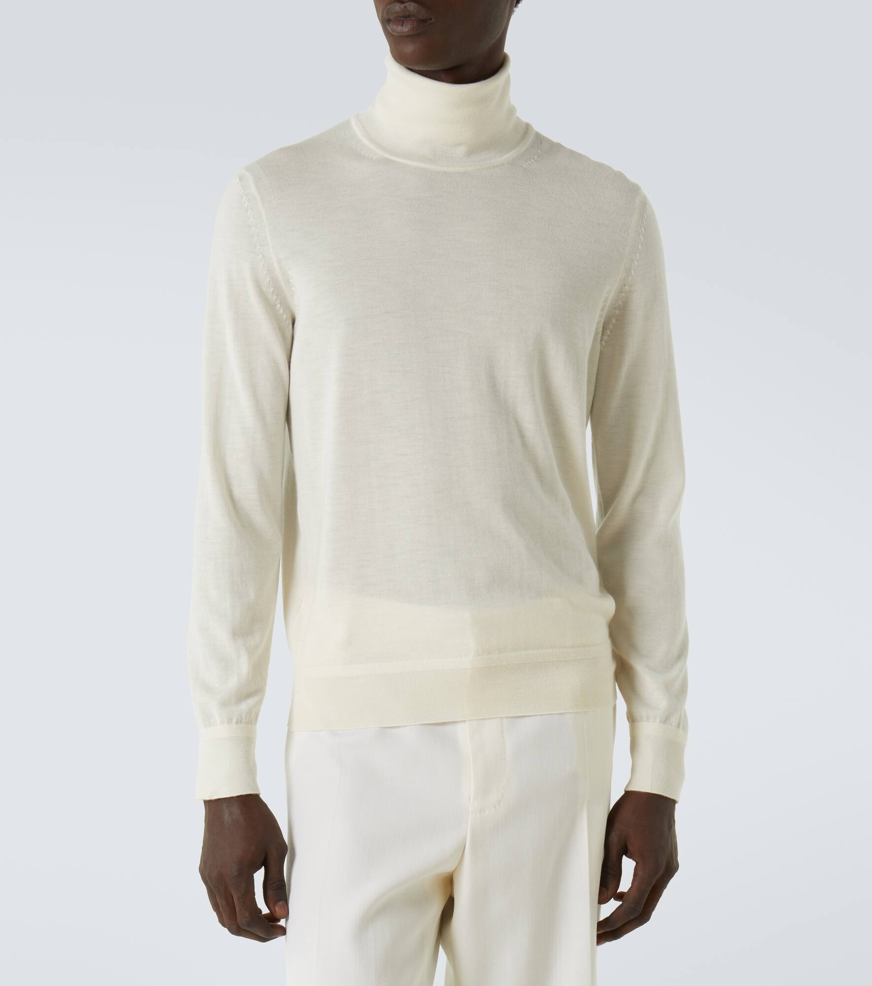Cashmere and silk turtleneck sweater - 3