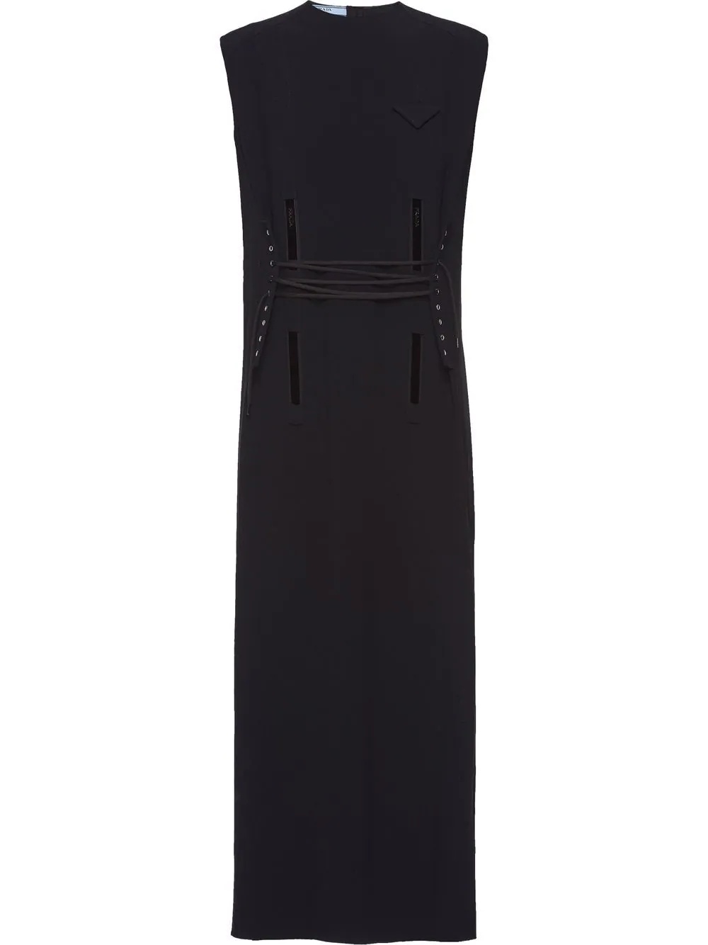 lace-up mid-length dress - 1