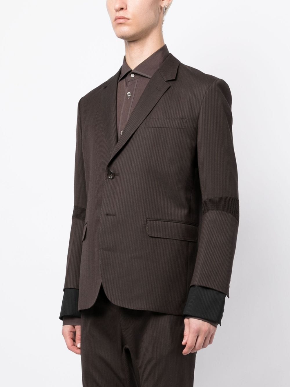 panelled wool blazers - 3