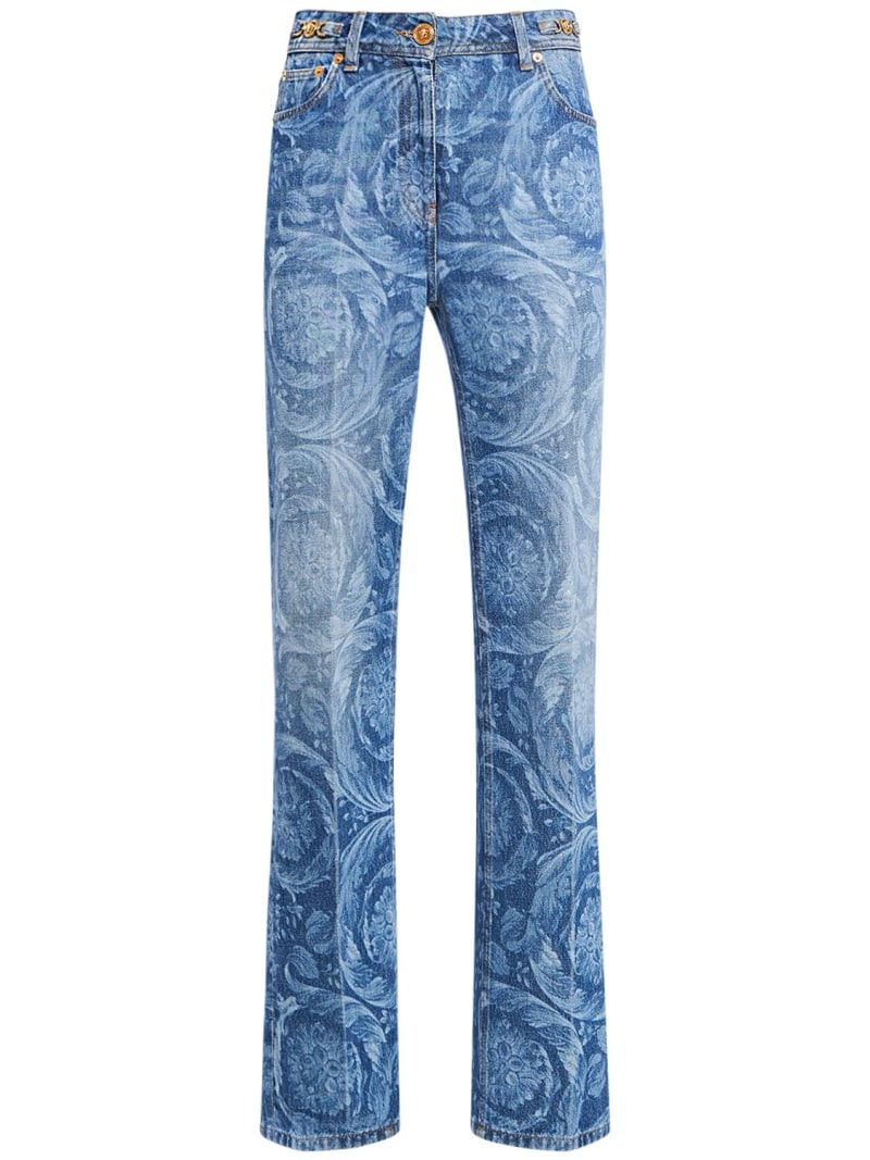 Barocco denim straight jeans - 1