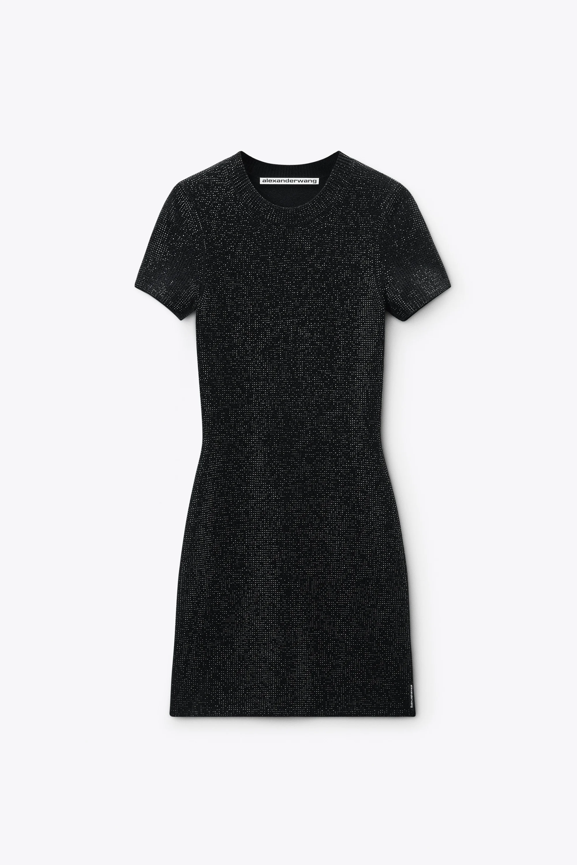 Black Wool-Blend Hotfix Dress - 1
