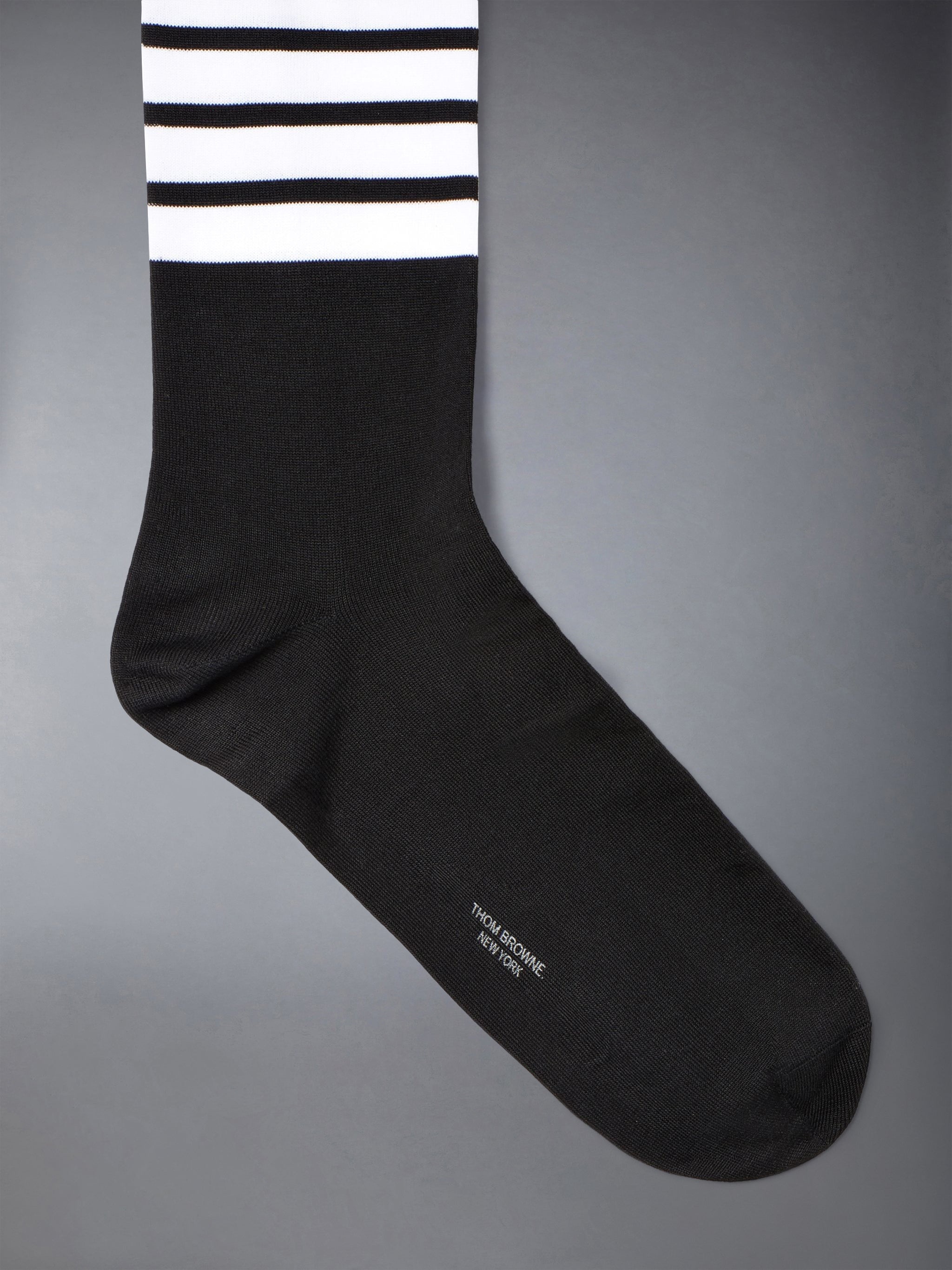 Lightweight Cotton 4-bar Mid Calf Socks - 2