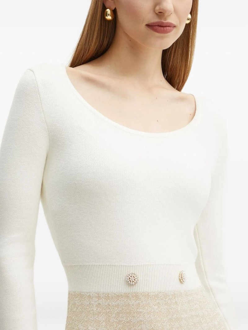 pearl-button knit mini dress 3