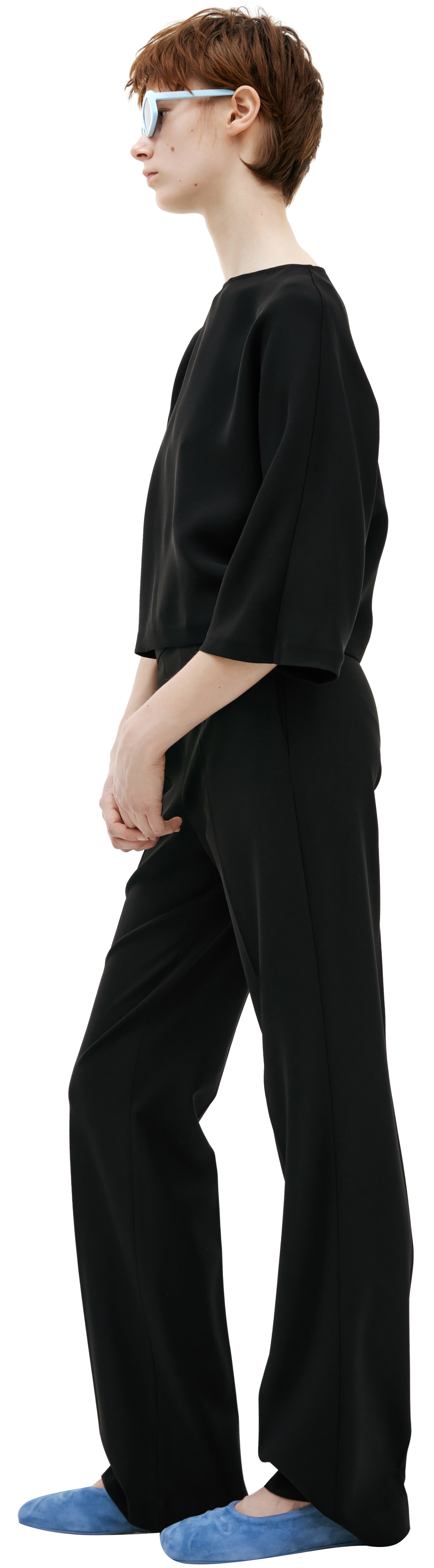 BLOUSE WITH SHORTENED SLEEVES - 2
