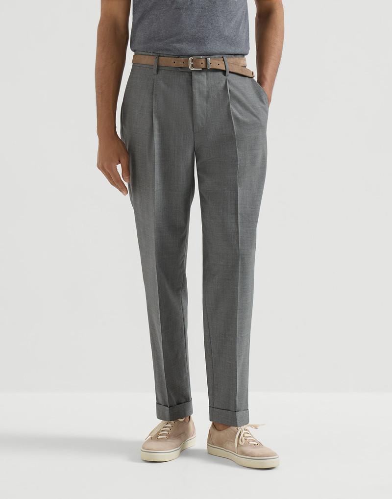 Virgin wool fresco trousers with pleat 2