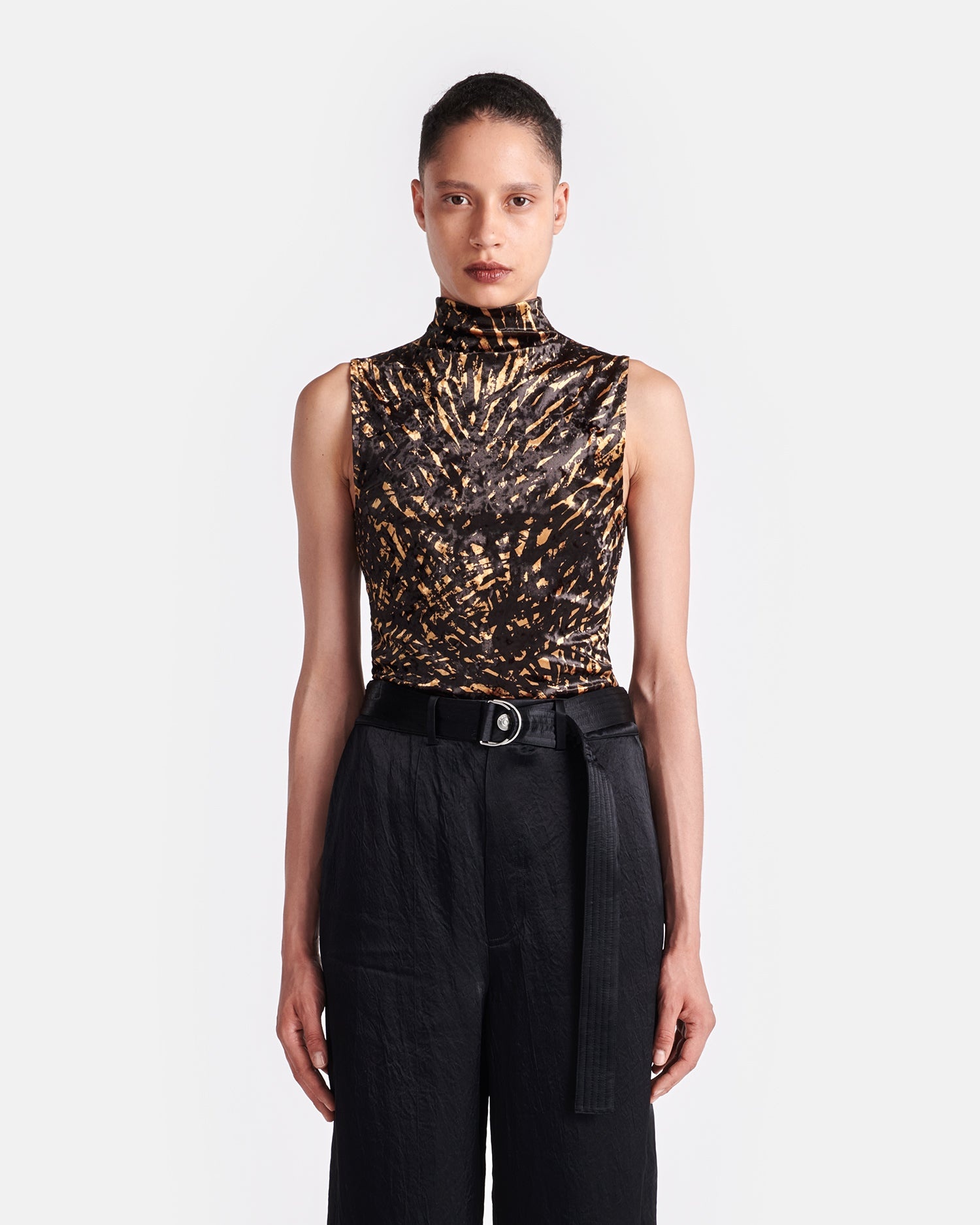Printed Crushed-Velvet Top - 2